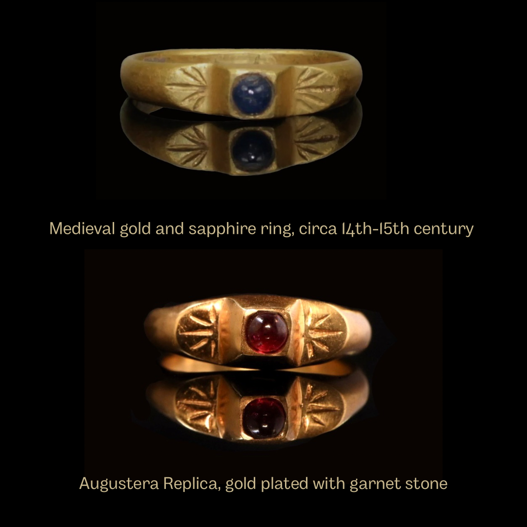 Medieval gold garnet band ONE OFF 0302