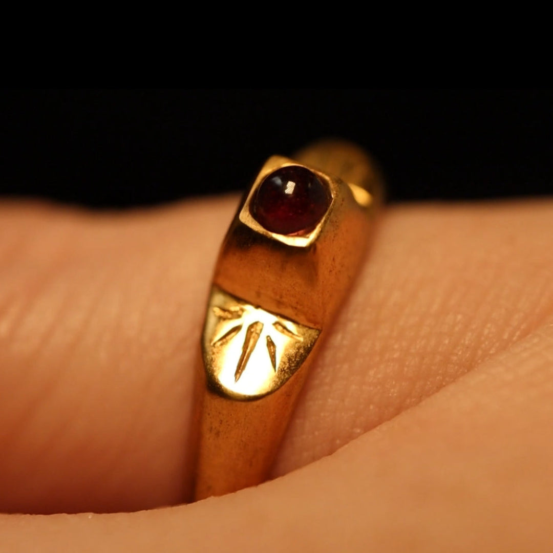 Medieval gold garnet band ONE OFF 0302